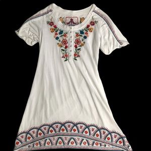 🎉Host Pick🎉 Johnny Was Women's White Short Sleeve Cotton Tunic